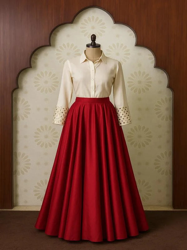 Purple & Red Regal Lehenga Set