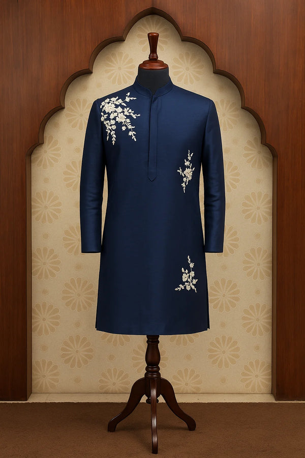 Midnight Bloom Embroidered Kurta