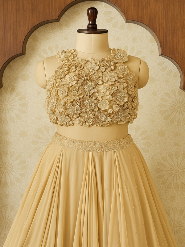 Golden Bloom Embroidered Lehenga