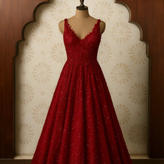 Crimson Sparkle Gown