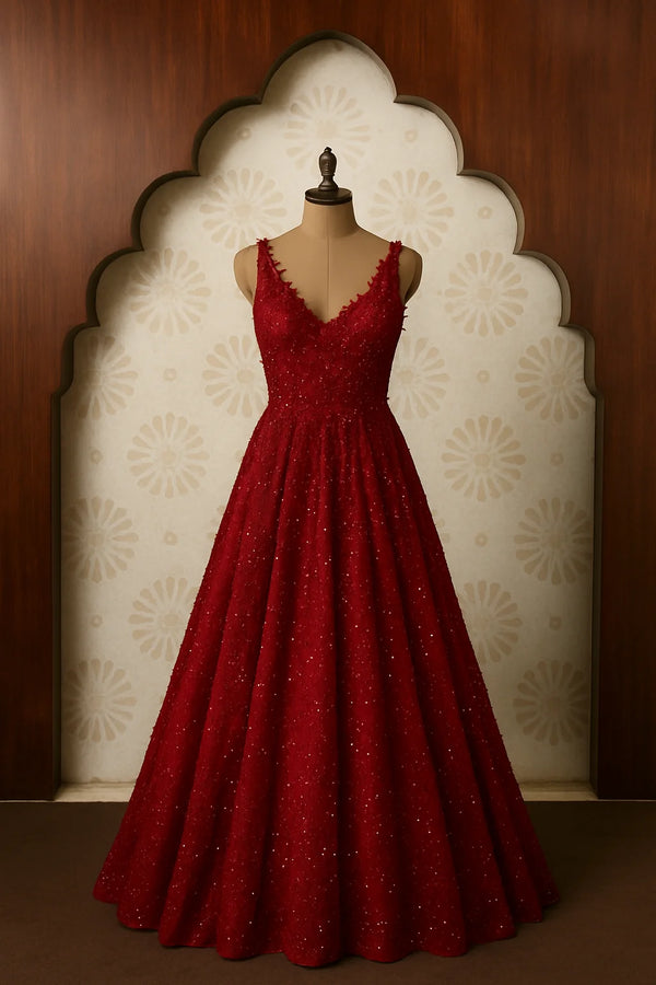 Crimson Sparkle Gown