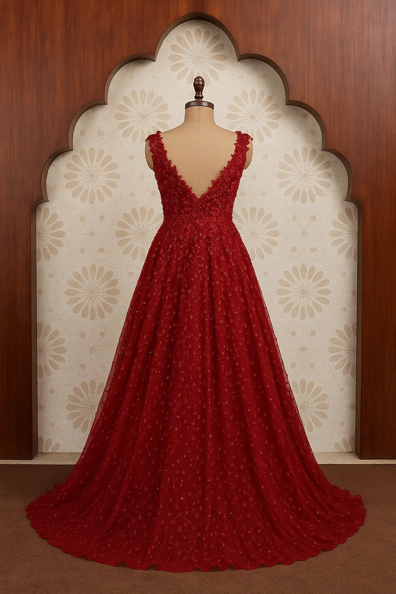 Crimson Sparkle Gown