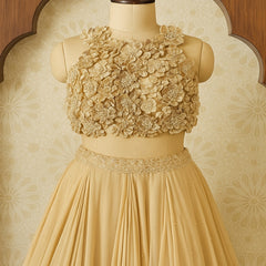 Golden Bloom Embroidered Lehenga