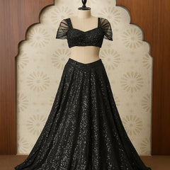 Midnight Sequin Lehenga Ensemble