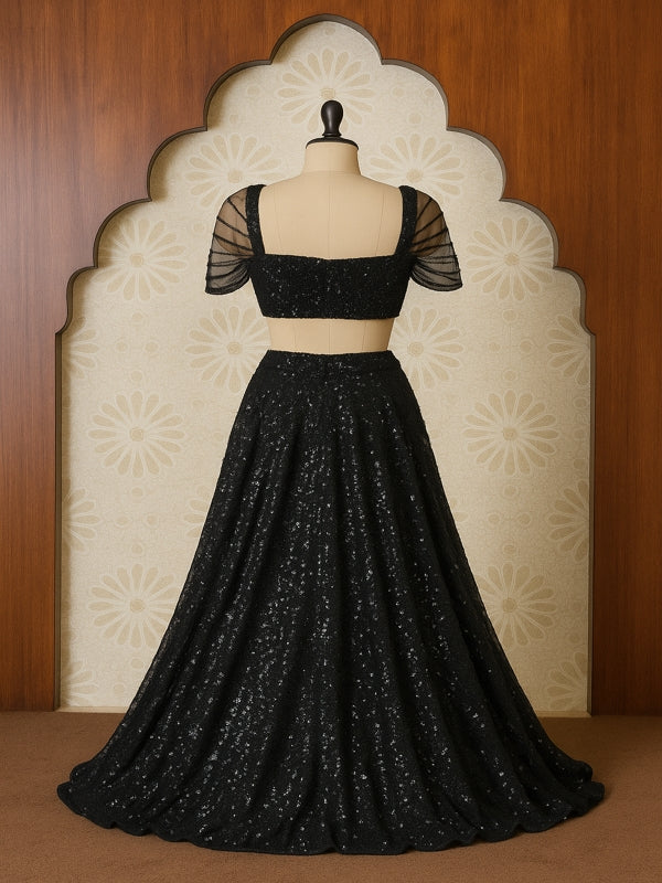 Midnight Sequin Lehenga Ensemble