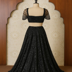 Midnight Sequin Lehenga Ensemble