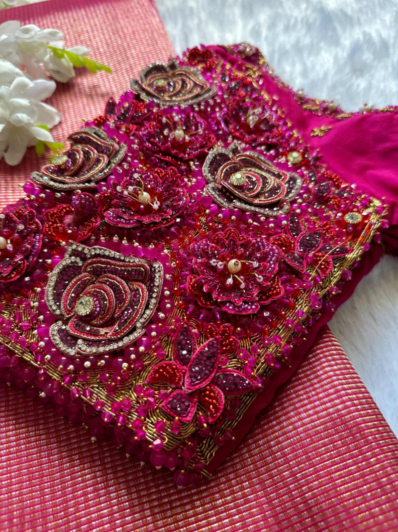 Red Purple Bridal Blouse