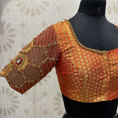 Orangy Red Bridal Blouse