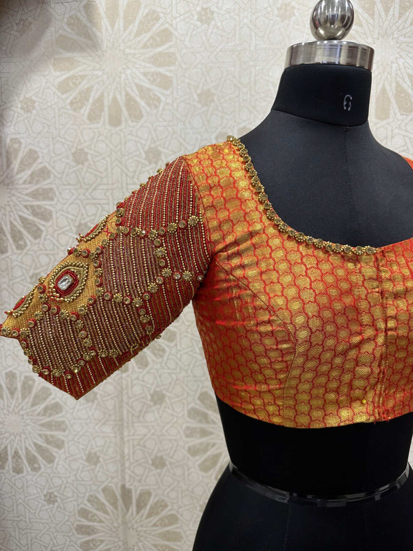 Orangy Red Bridal Blouse
