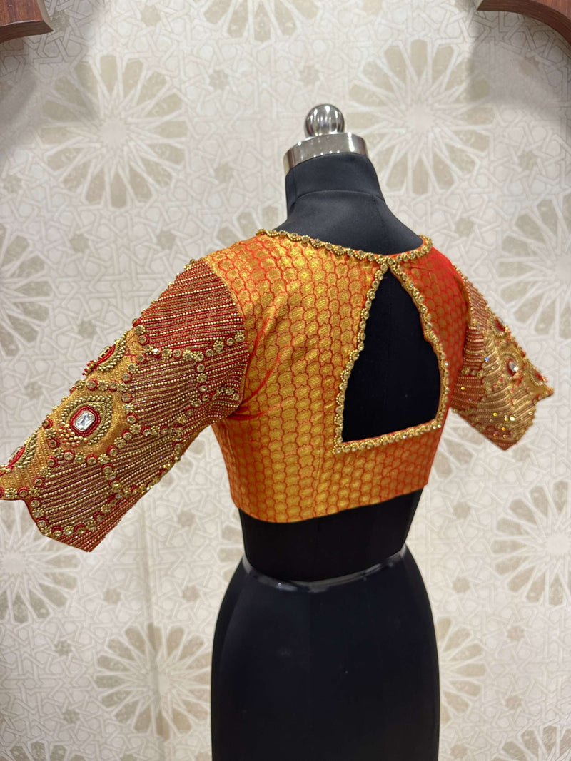 Orangy Red Bridal Blouse