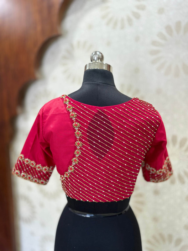 Pinkish Red Bridal Blouse
