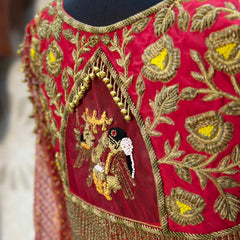 Rose Red Blue Bridal Blouse